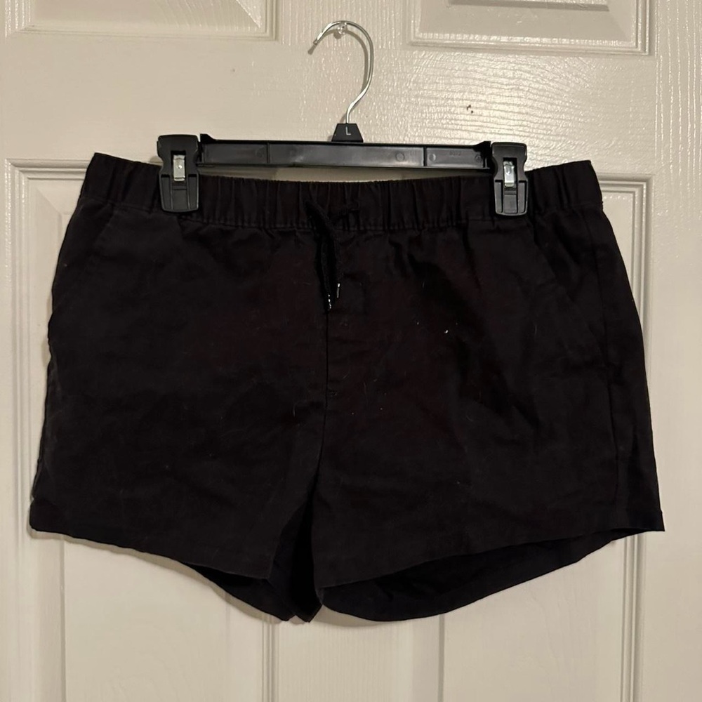 ASOS DESIGN skinny super short black chino shorts